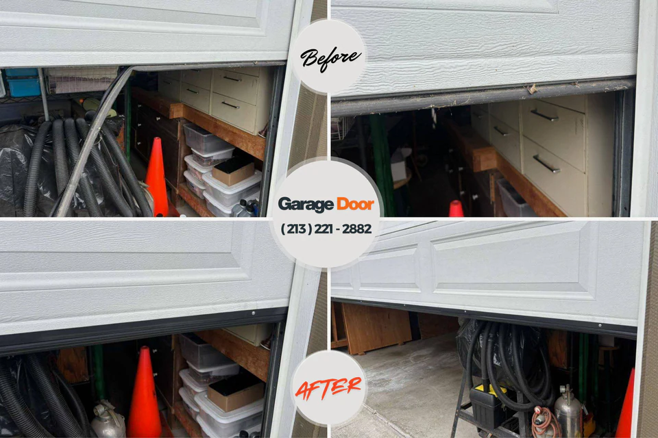 Before and after: garage door repair Cattaraugus, NY
